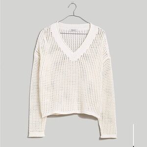 Madewell Open Knit Sweater, Bright Ivory, Size M, perfect condition